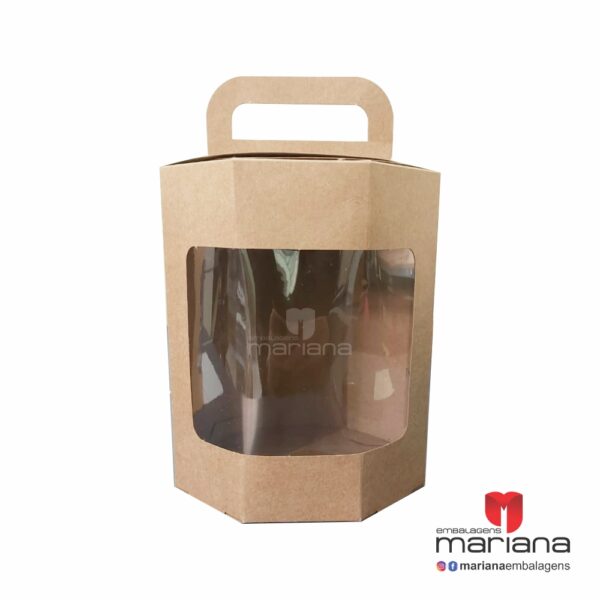 Caixa Panetone M 500g com visor - 15x15x18cm - pacote com 10 unidades - Image 2